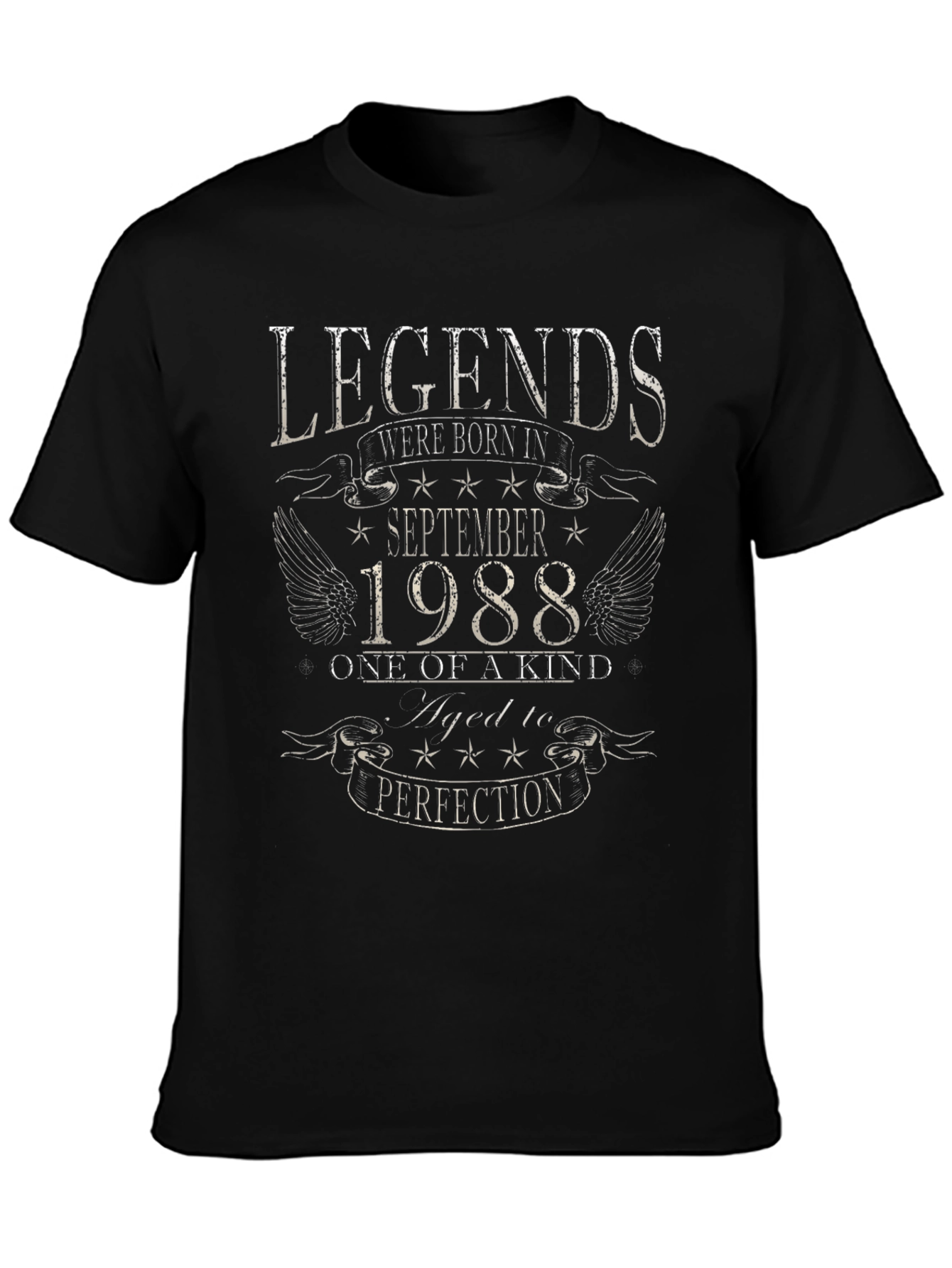 Legends Born In September 1988 Black T-Shirt