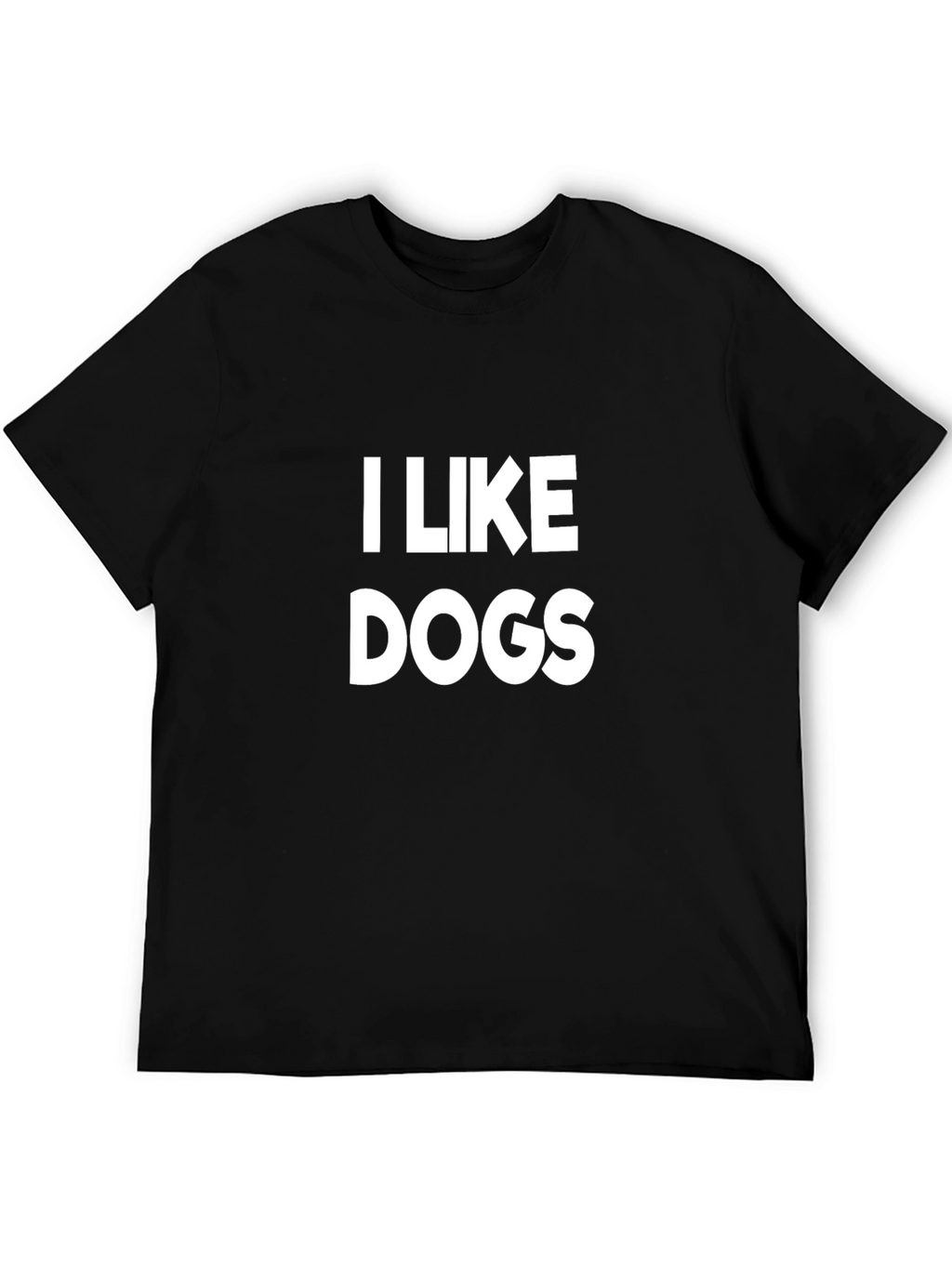 I Like Dogs Graphic Tee - Black Cotton T-Shirt