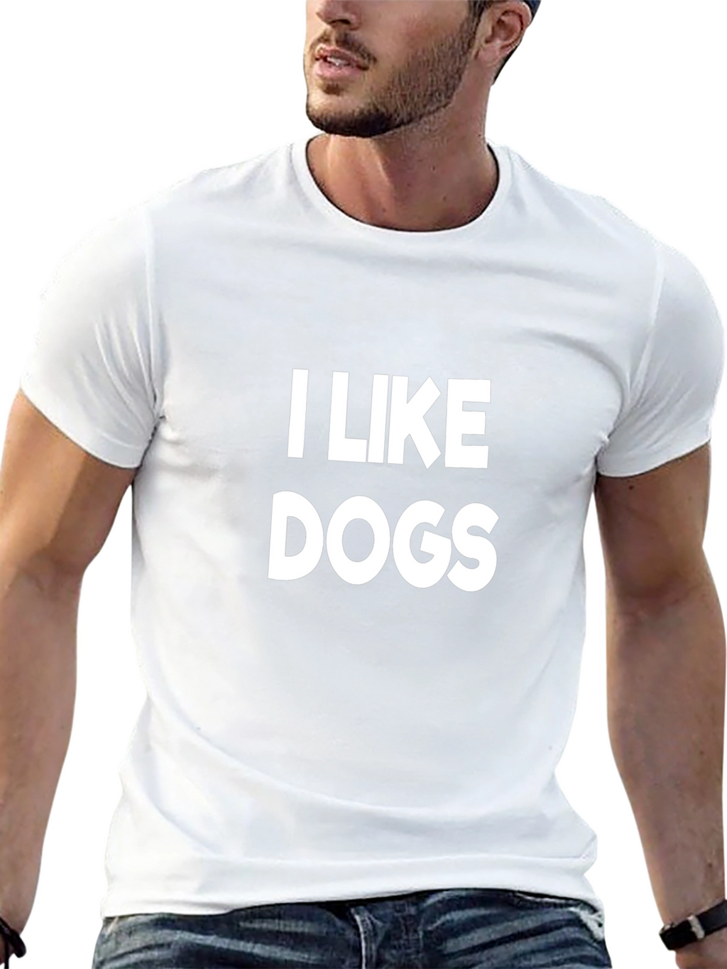 I Like Dogs Graphic Tee - Black Cotton T-Shirt
