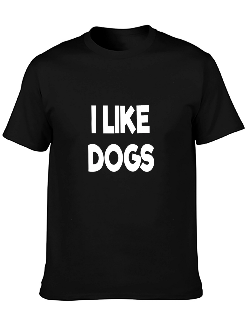 I Like Dogs Graphic Tee - Black Cotton T-Shirt