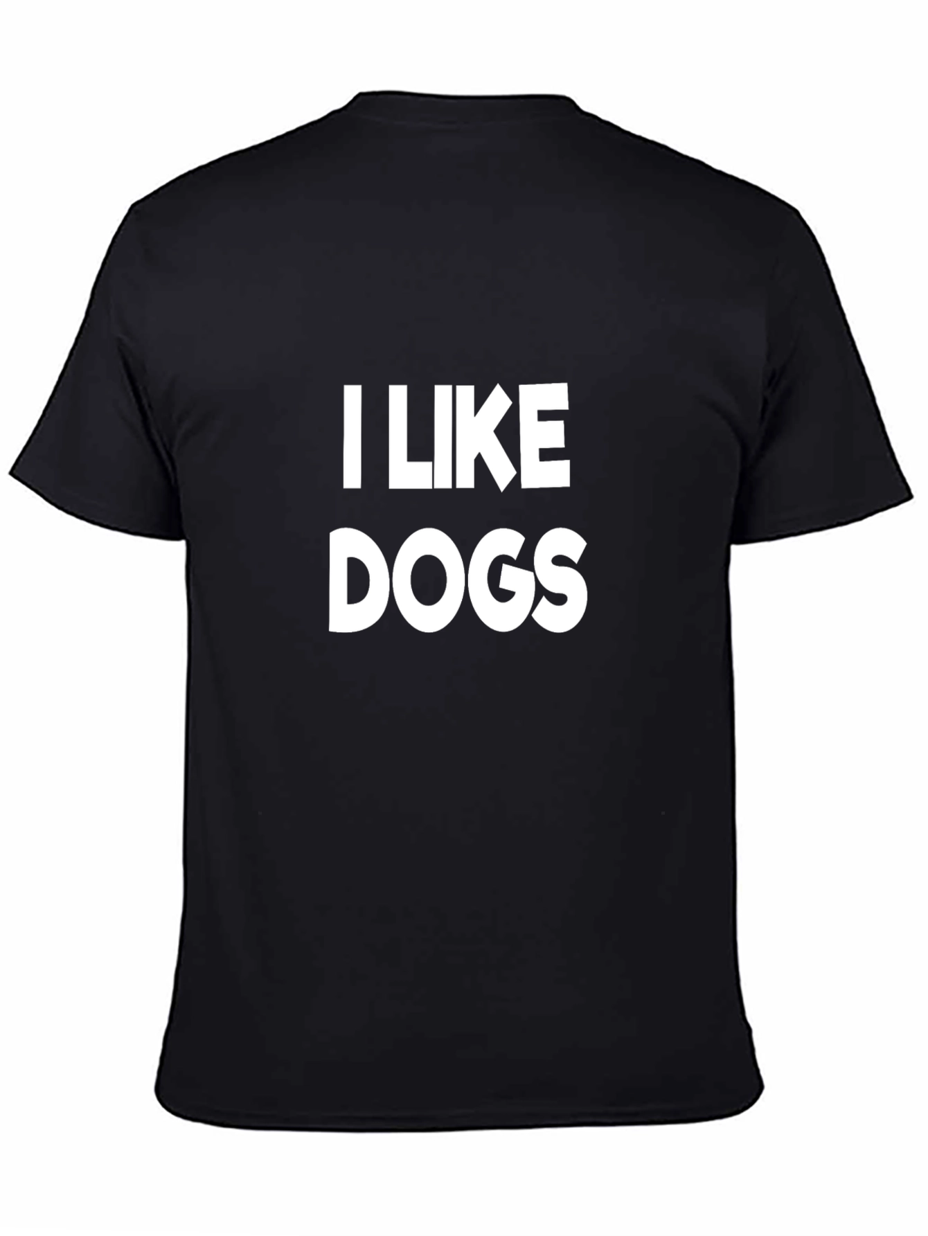 I Like Dogs Graphic Tee - Black Cotton T-Shirt