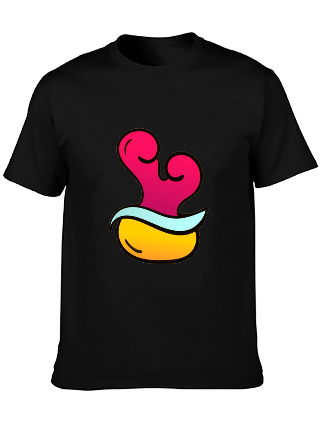 Funky Black T-Shirt with Cartoon Graphic