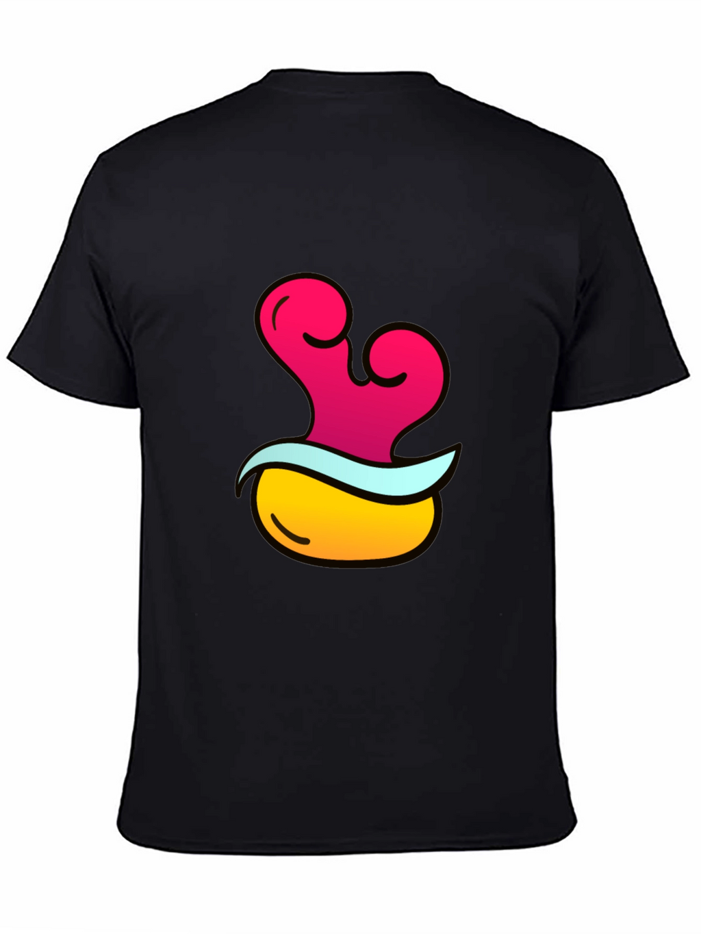Funky Black T-Shirt with Cartoon Graphic