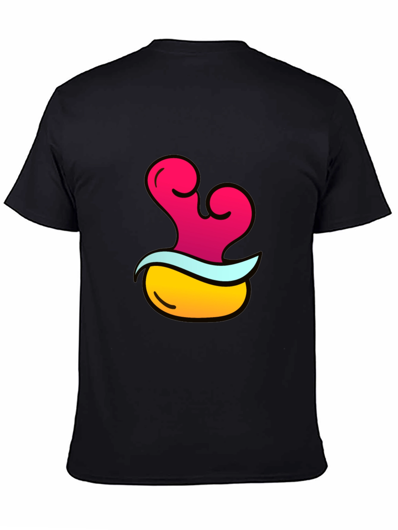 Funky Black T-Shirt with Cartoon Graphic