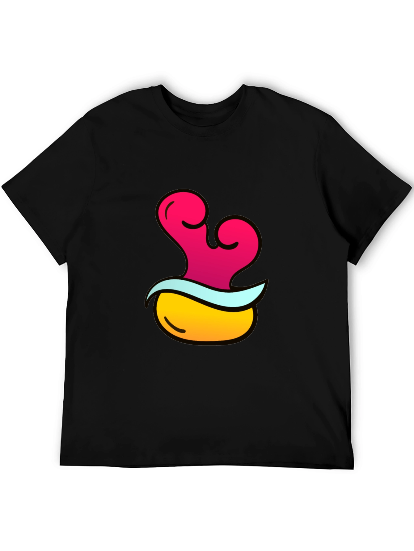 Funky Black T-Shirt with Cartoon Graphic