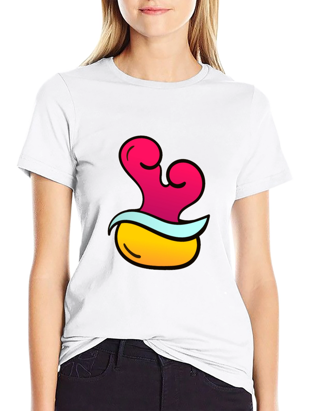 Funky Black T-Shirt with Cartoon Graphic