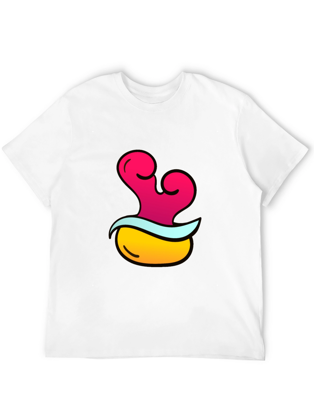 Funky Black T-Shirt with Cartoon Graphic