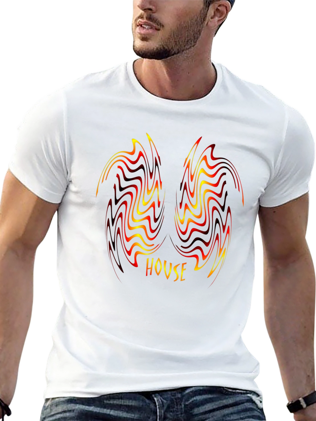 House Music Swirl Graphic Black T-Shirt