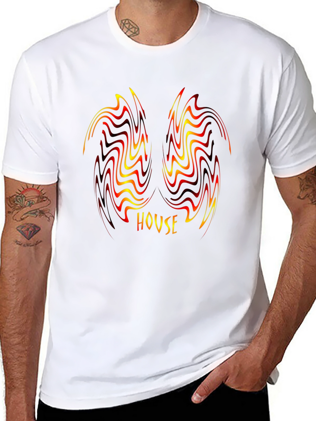 House Music Swirl Graphic Black T-Shirt