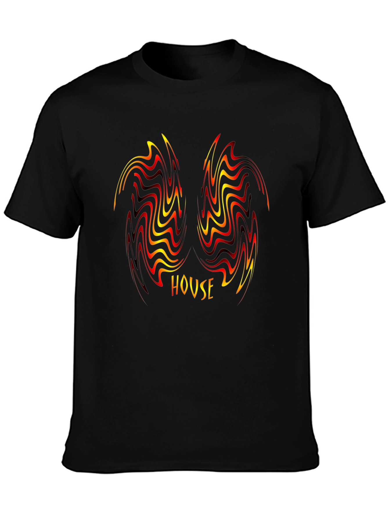 House Music Swirl Graphic Black T-Shirt