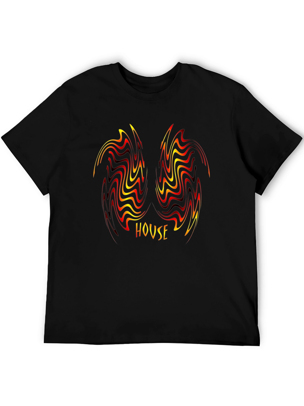 House Music Swirl Graphic Black T-Shirt