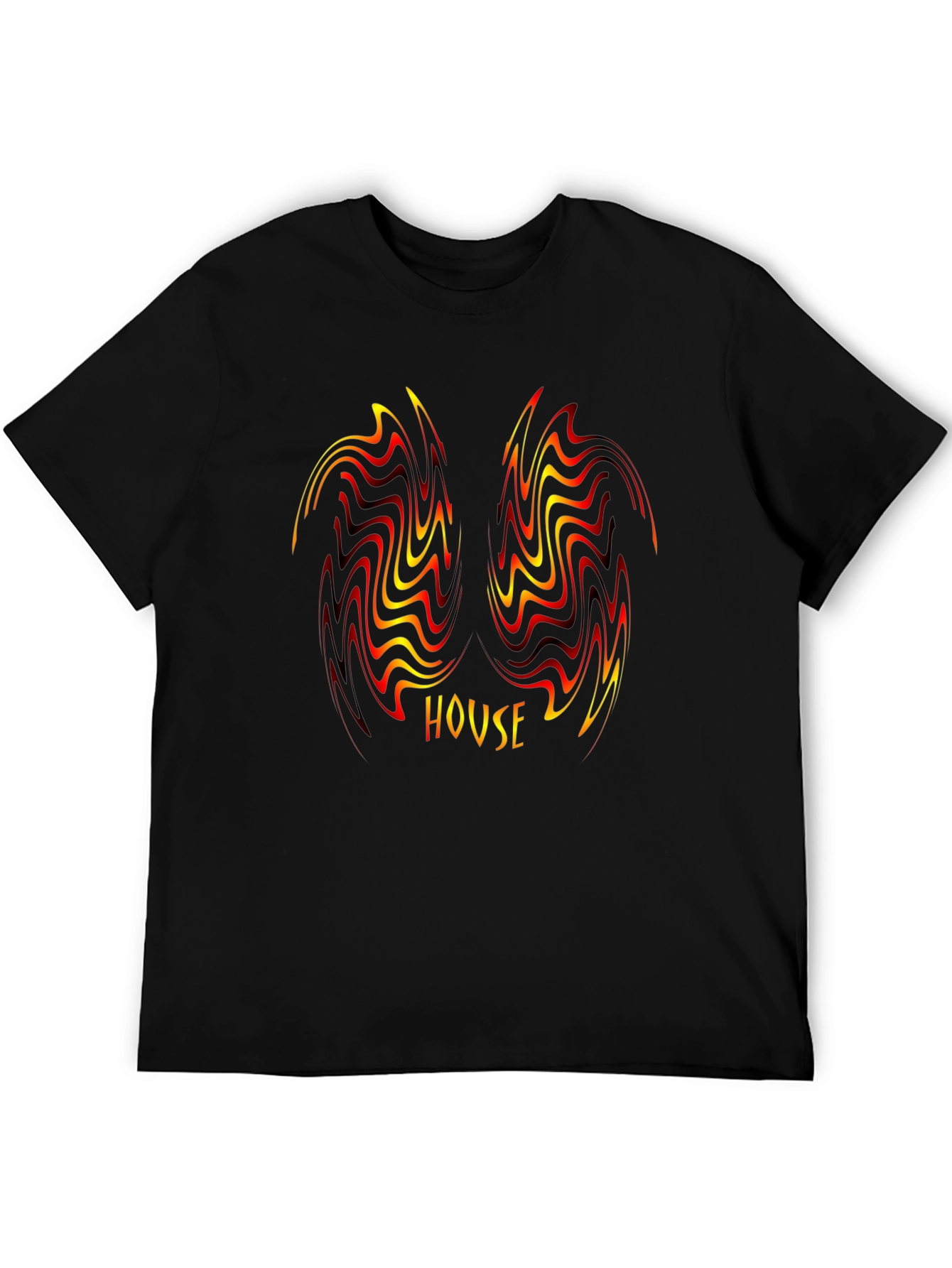 House Music Swirl Graphic Black T-Shirt
