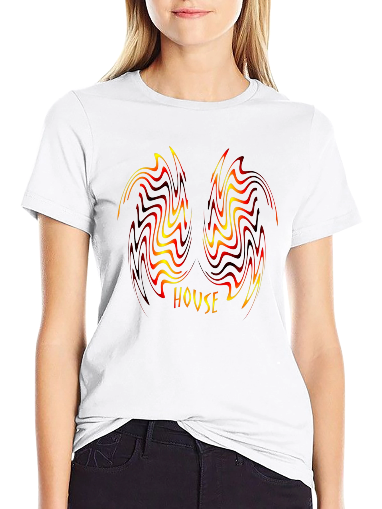 House Music Swirl Graphic Black T-Shirt