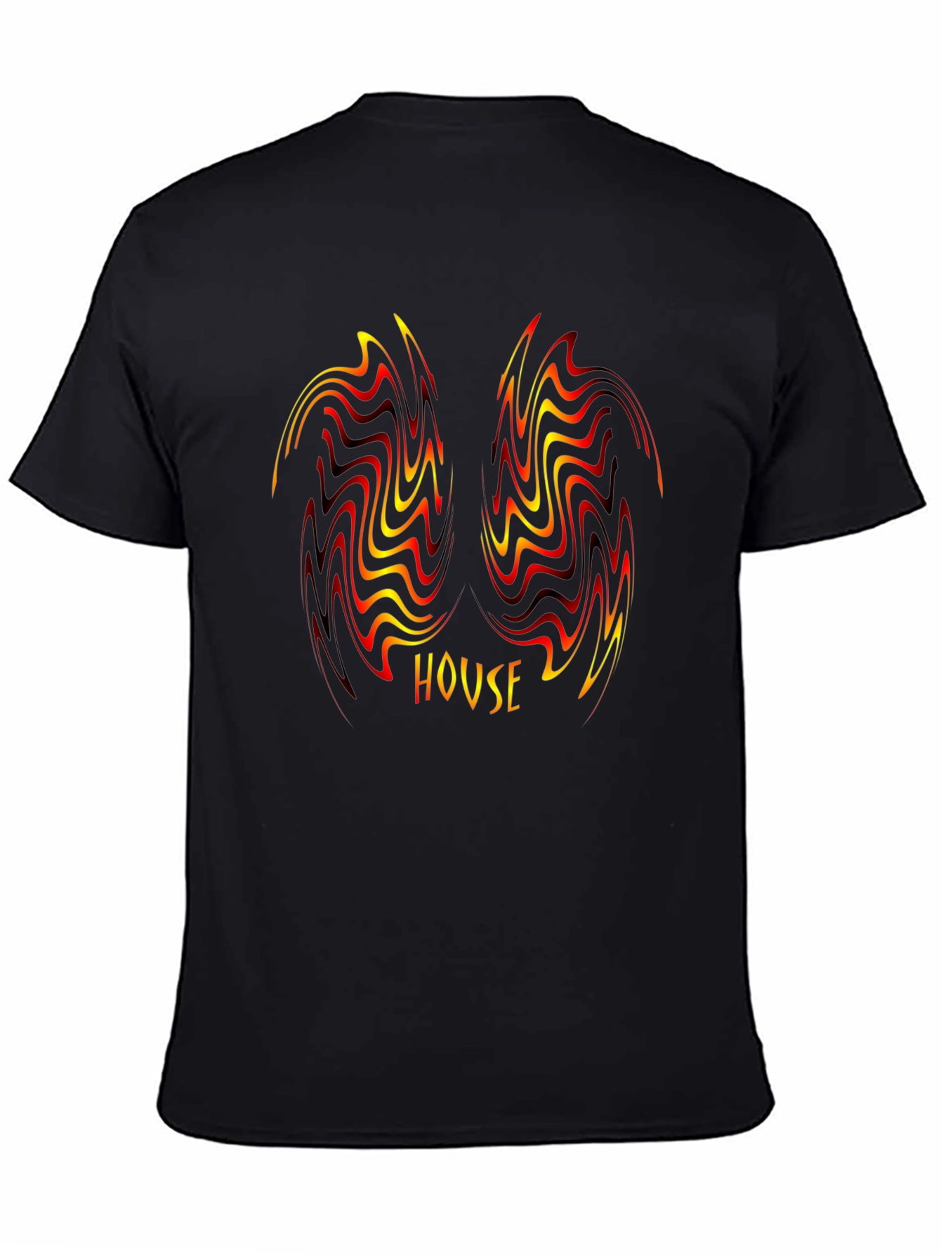 House Music Swirl Graphic Black T-Shirt