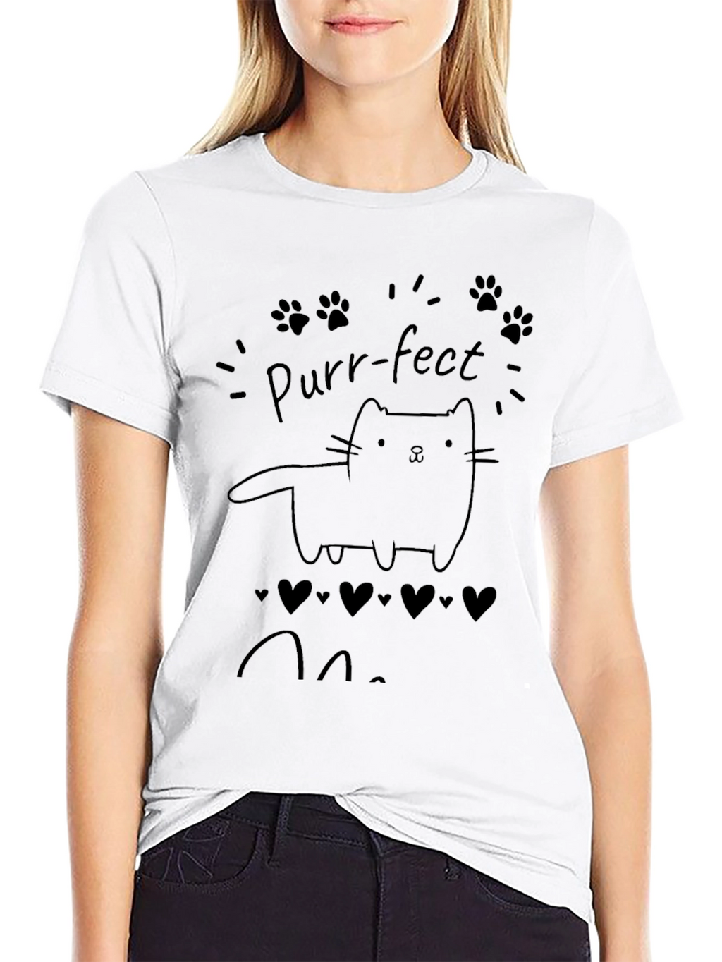 Purr-fect Cat Lover Black T-Shirt