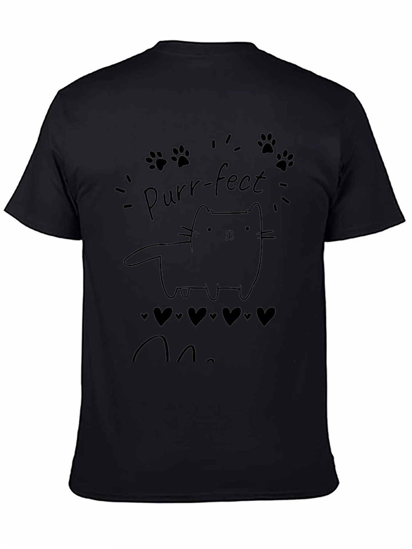 Purr-fect Cat Lover Black T-Shirt