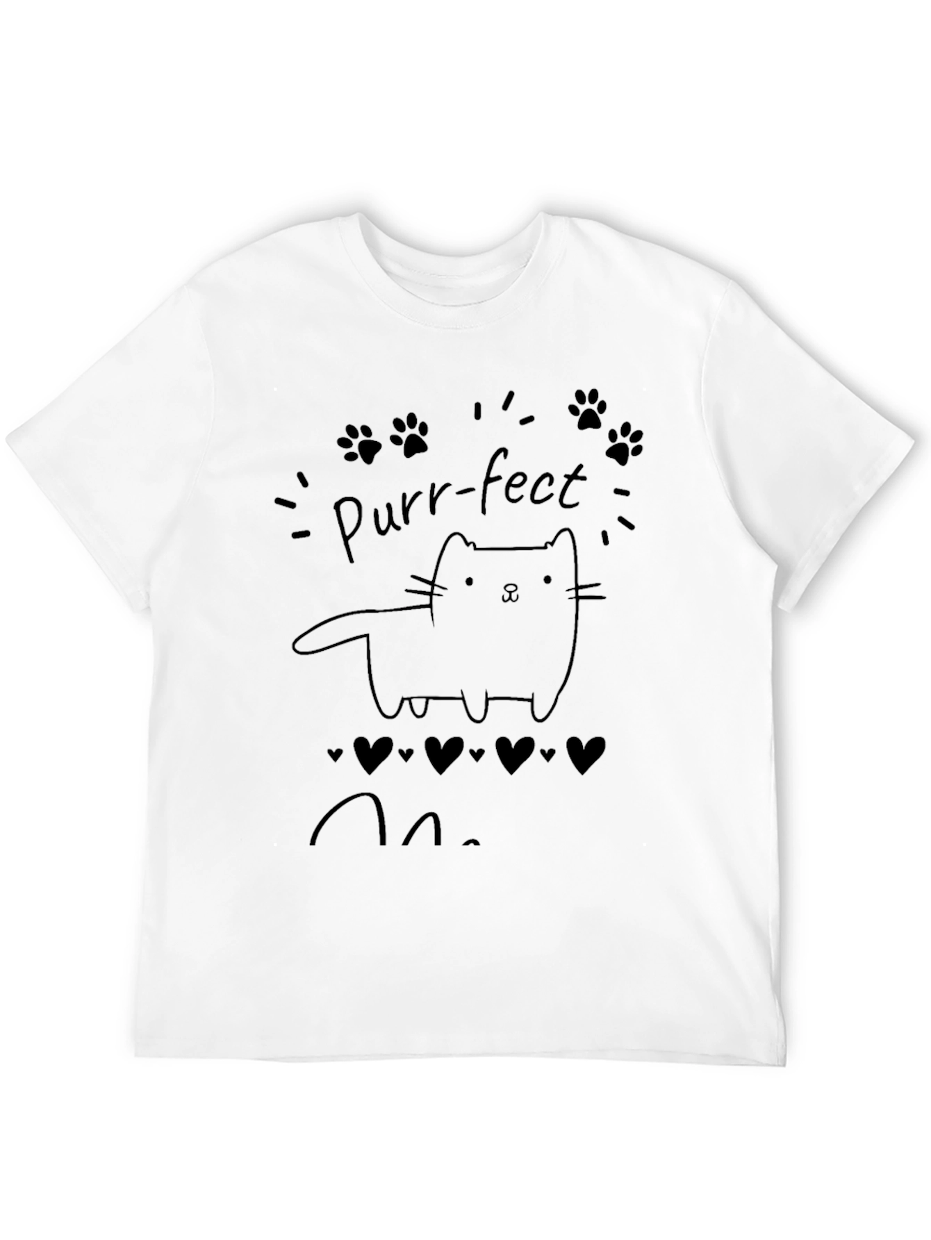 Purr-fect Cat Lover Black T-Shirt