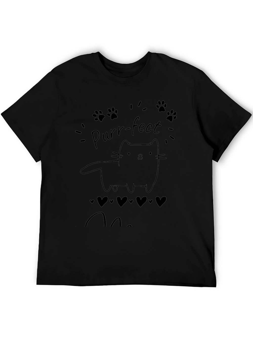 Purr-fect Cat Lover Black T-Shirt