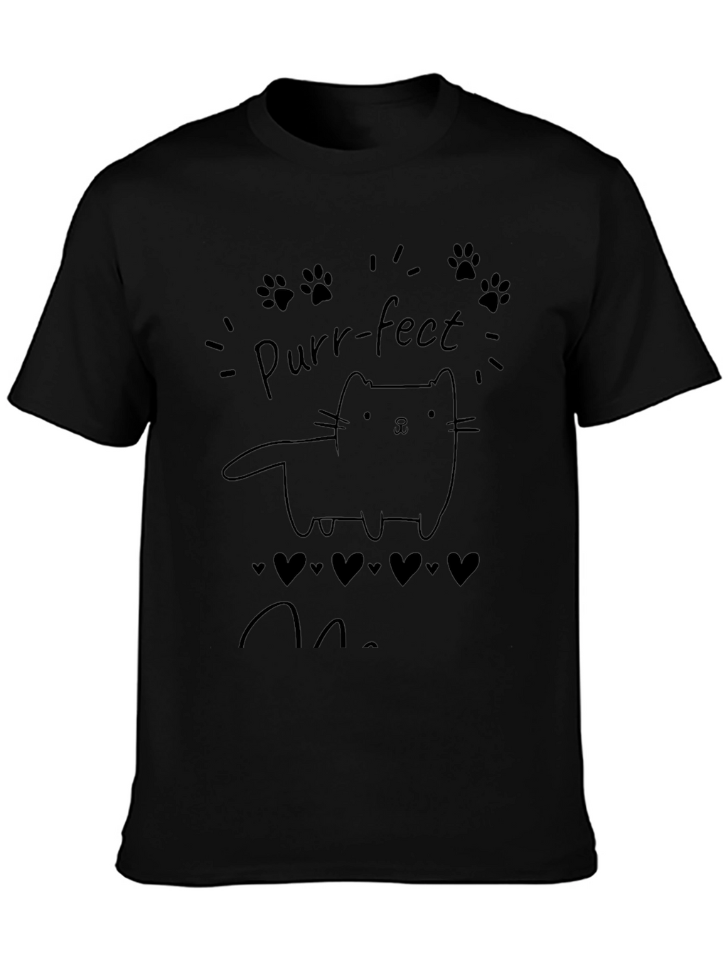 Purr-fect Cat Lover Black T-Shirt