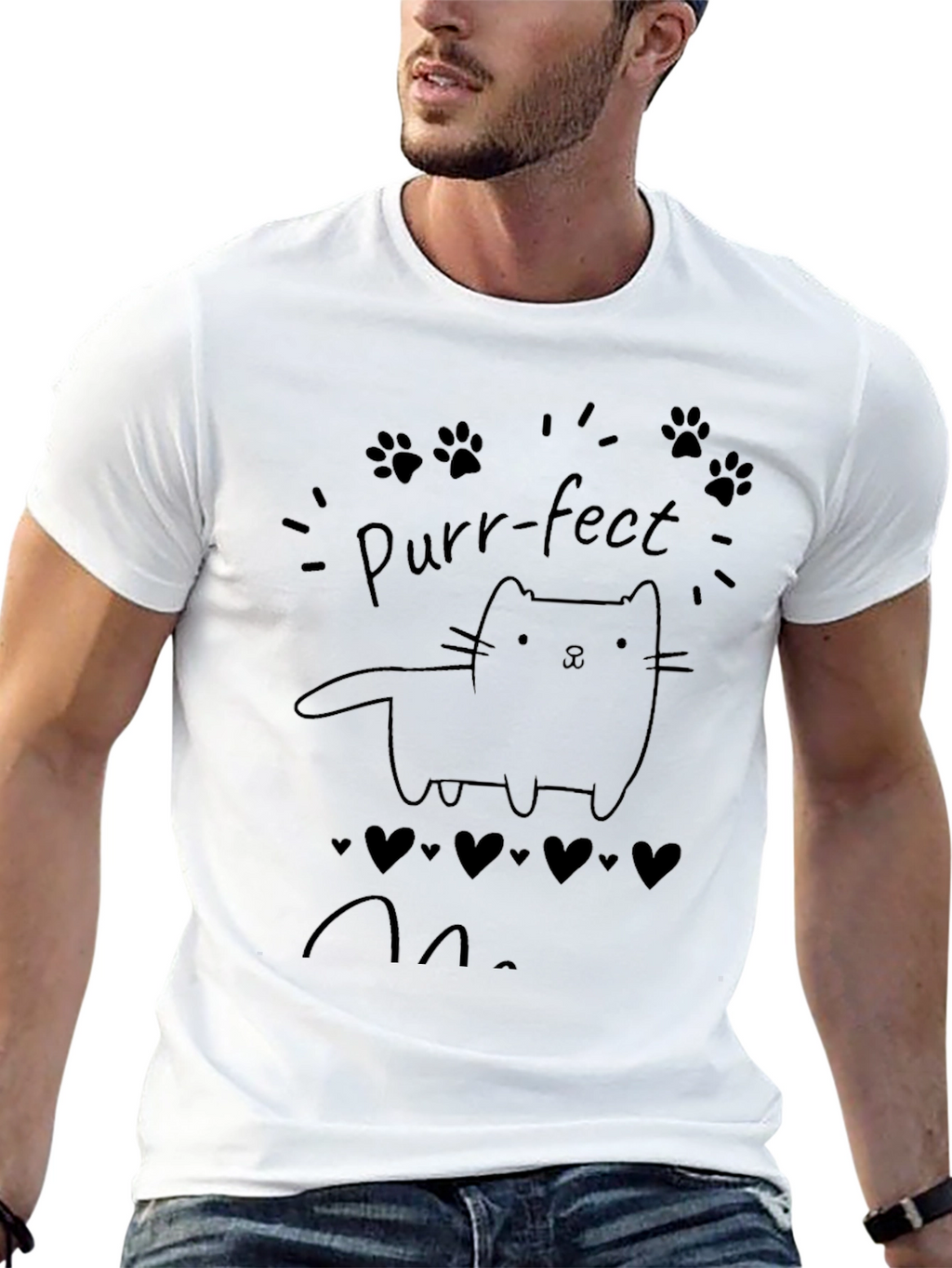 Purr-fect Cat Lover Black T-Shirt