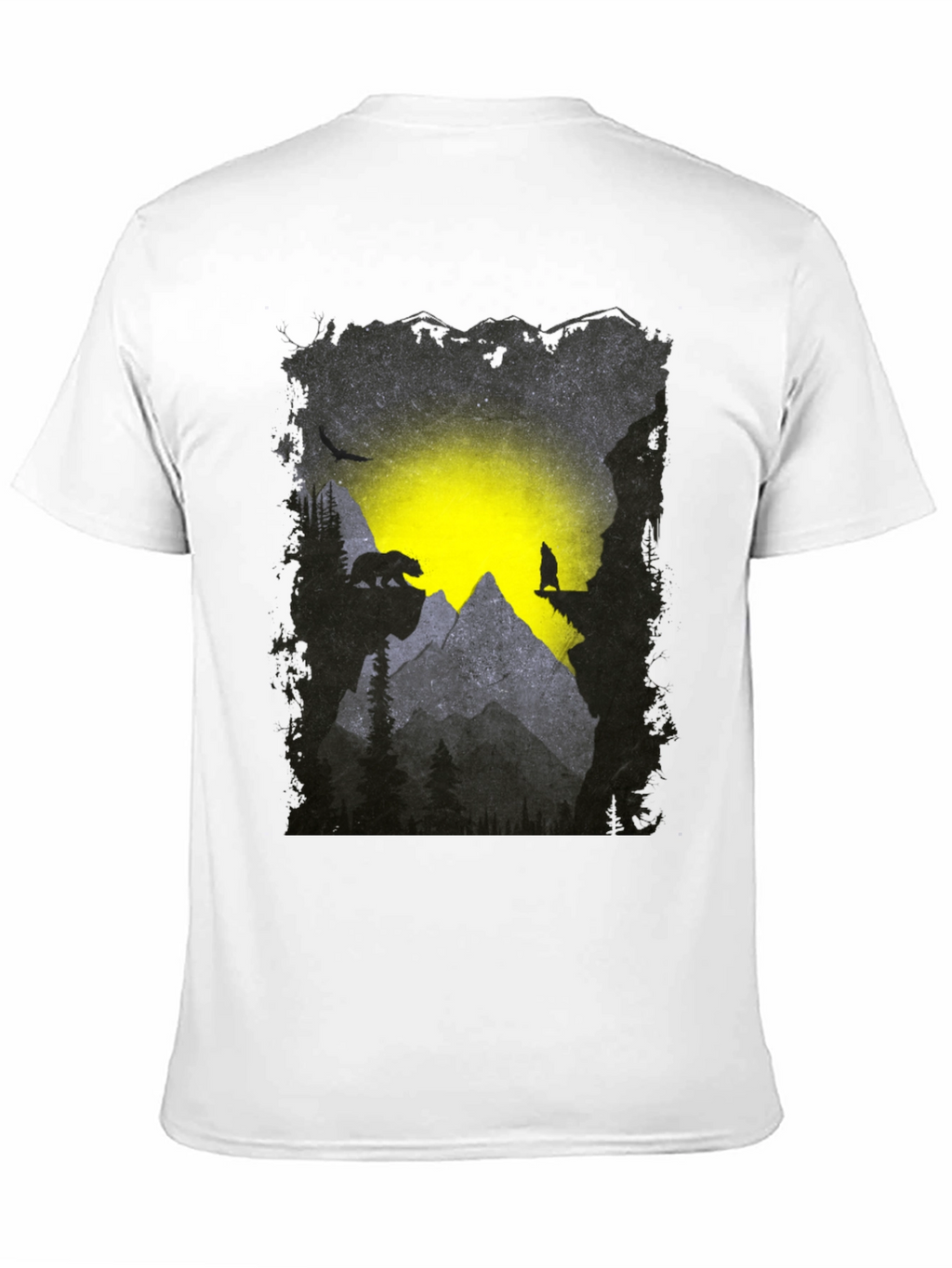Mountain Bear and Wolf Graphic Tee