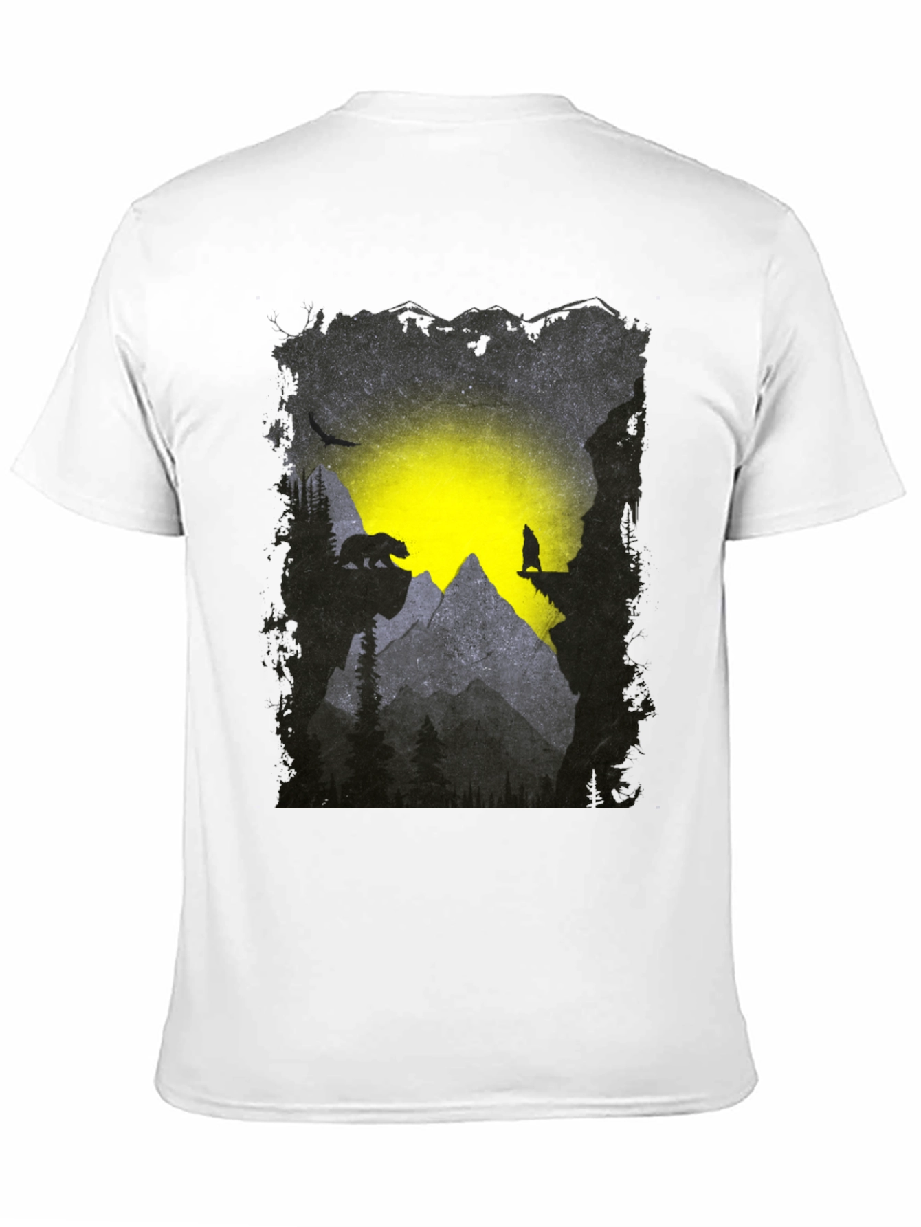 Mountain Bear and Wolf Graphic Tee