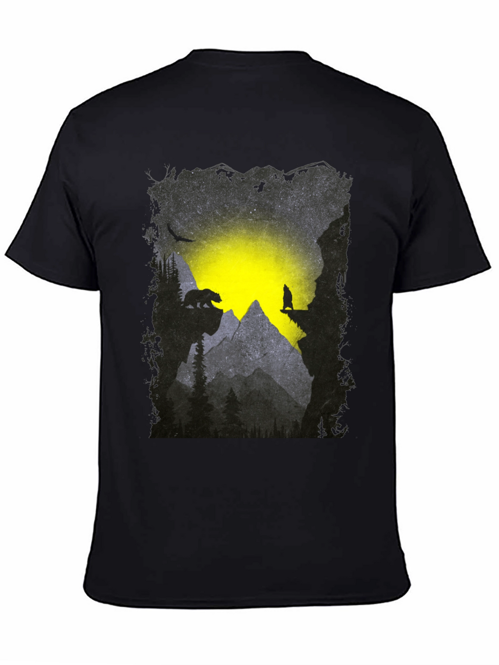 Mountain Bear and Wolf Graphic Tee