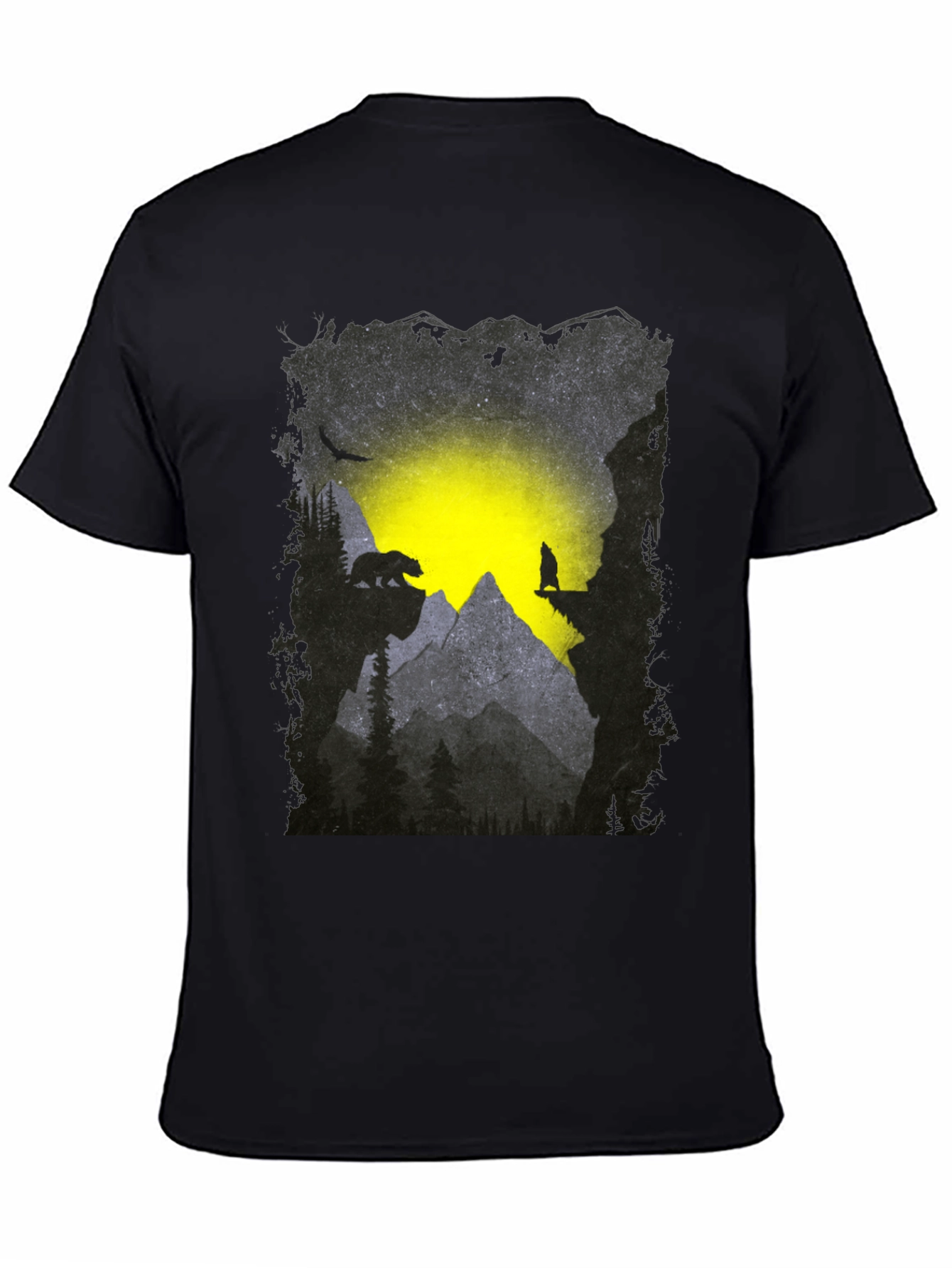 Mountain Bear and Wolf Graphic Tee