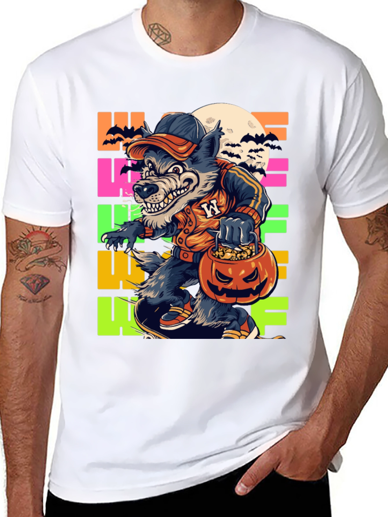 Halloween Wolf T-Shirt - Fun Graphic Tee