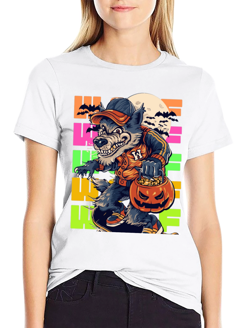 Halloween Wolf T-Shirt - Fun Graphic Tee