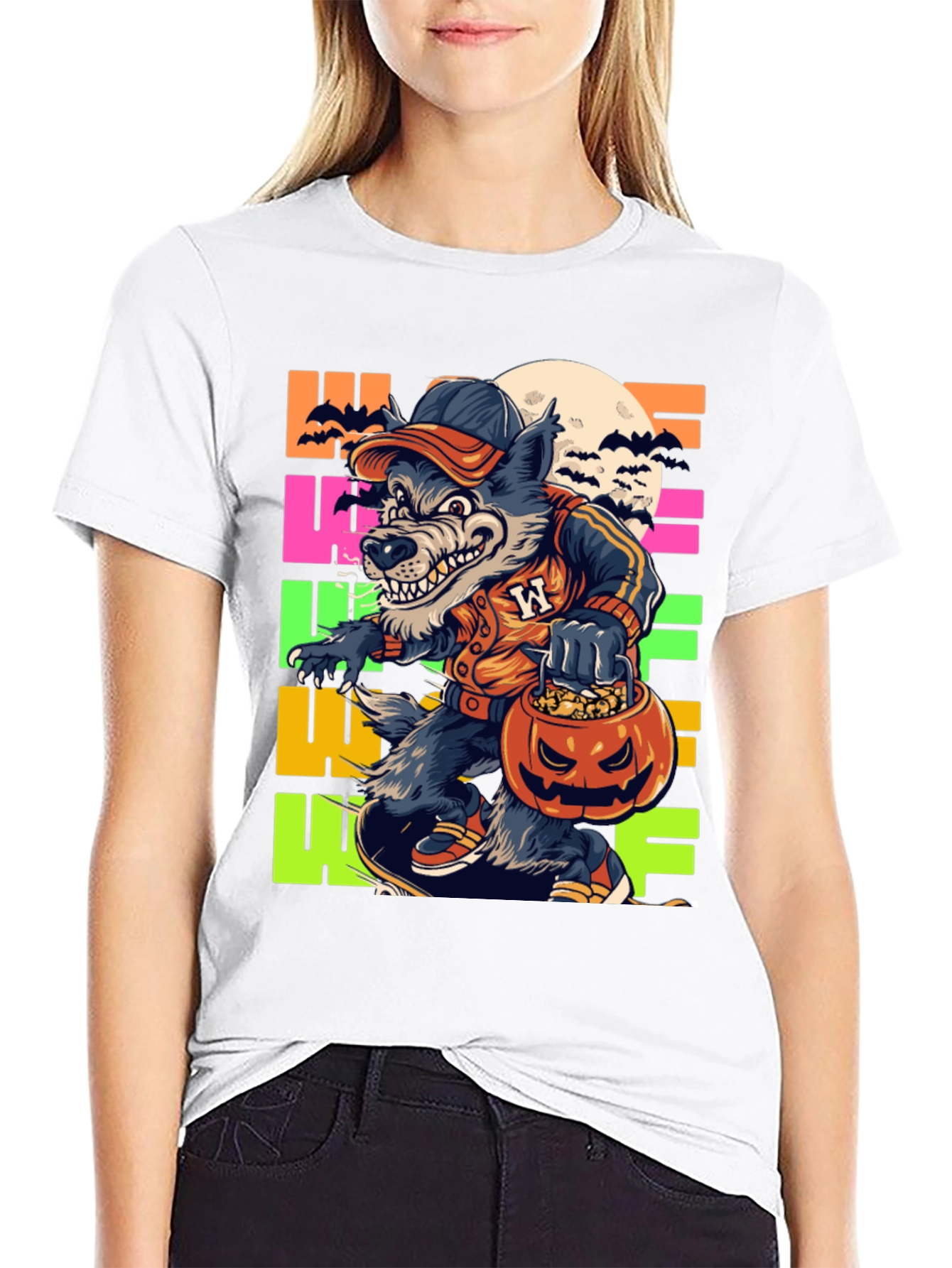 Halloween Wolf T-Shirt - Fun Graphic Tee