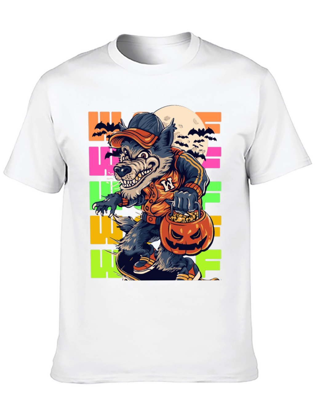 Halloween Wolf T-Shirt - Fun Graphic Tee