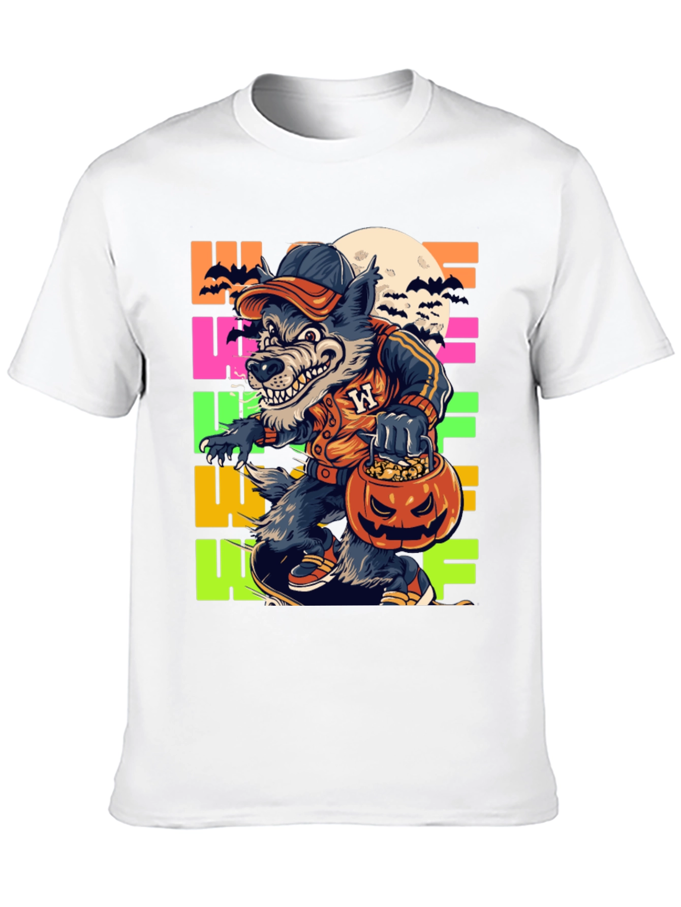 Halloween Wolf T-Shirt - Fun Graphic Tee