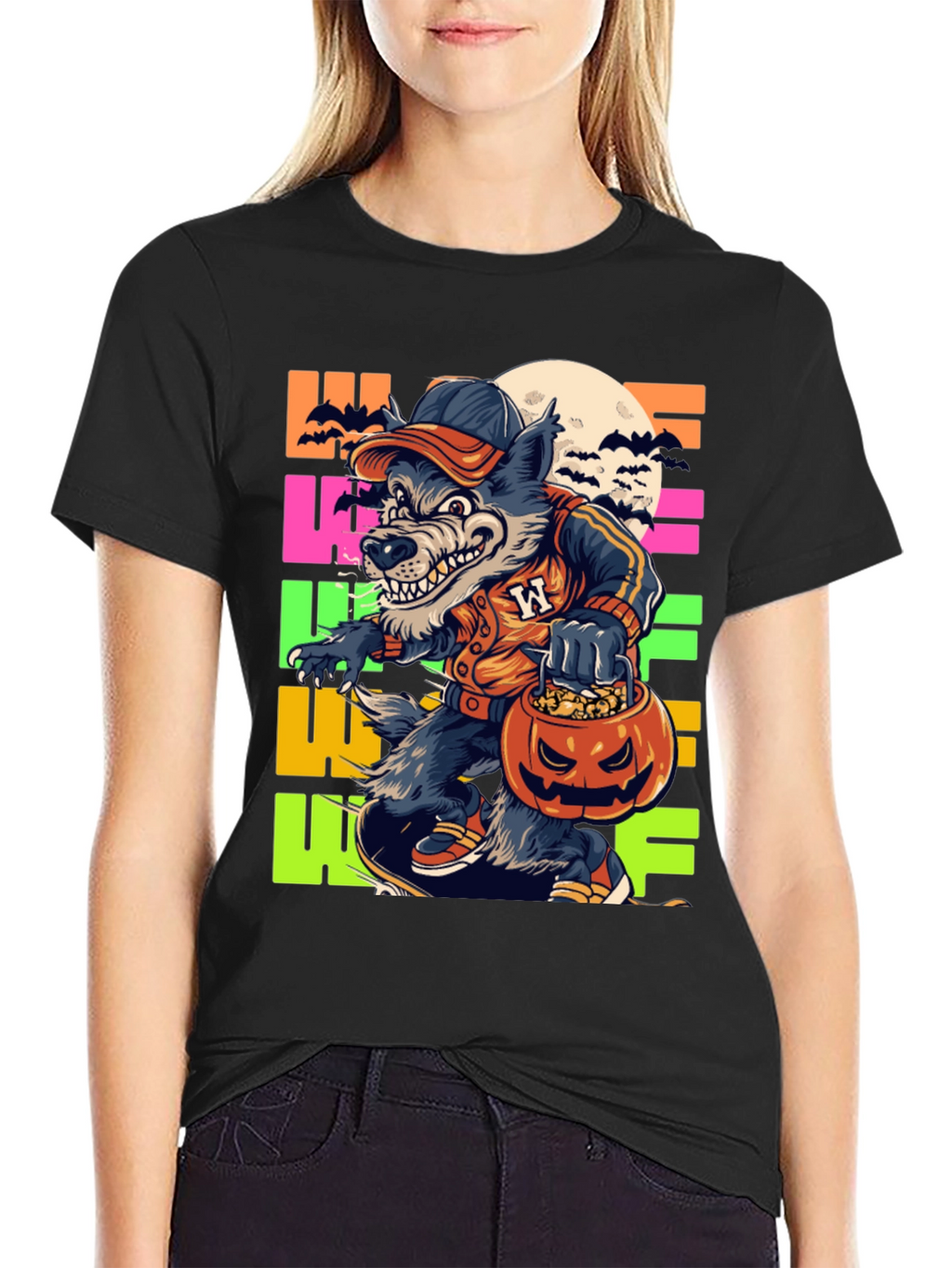 Halloween Wolf T-Shirt - Fun Graphic Tee