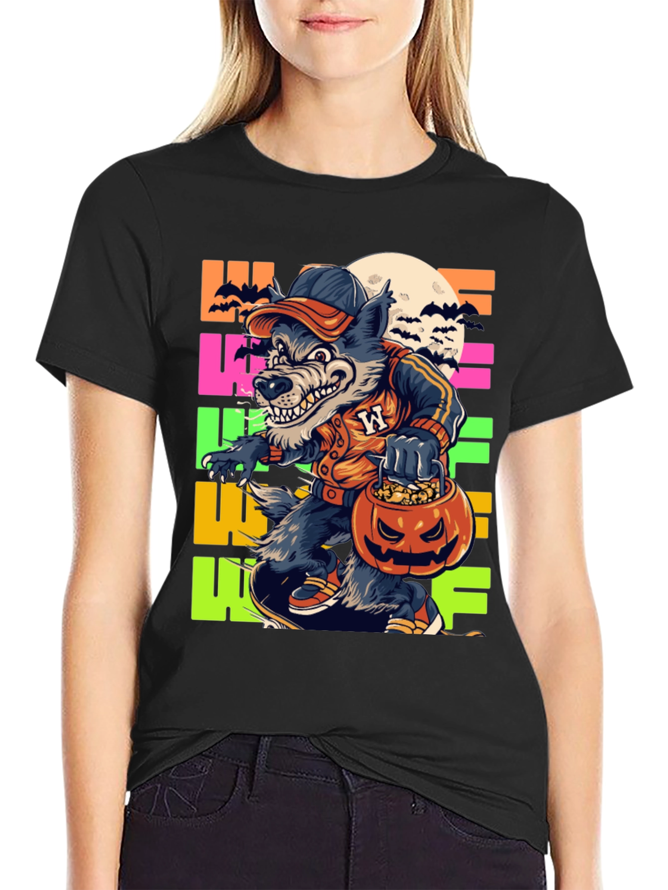 Halloween Wolf T-Shirt - Fun Graphic Tee