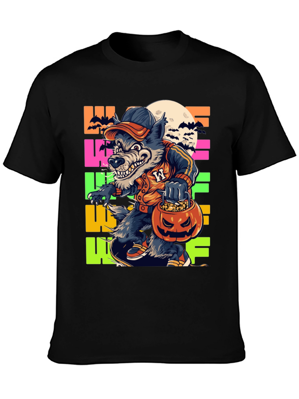 Halloween Wolf T-Shirt - Fun Graphic Tee
