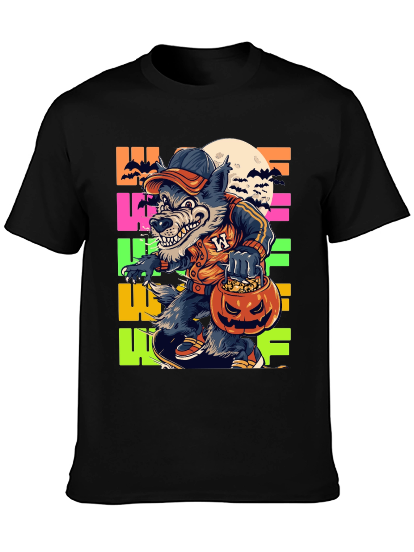 Halloween Wolf T-Shirt - Fun Graphic Tee