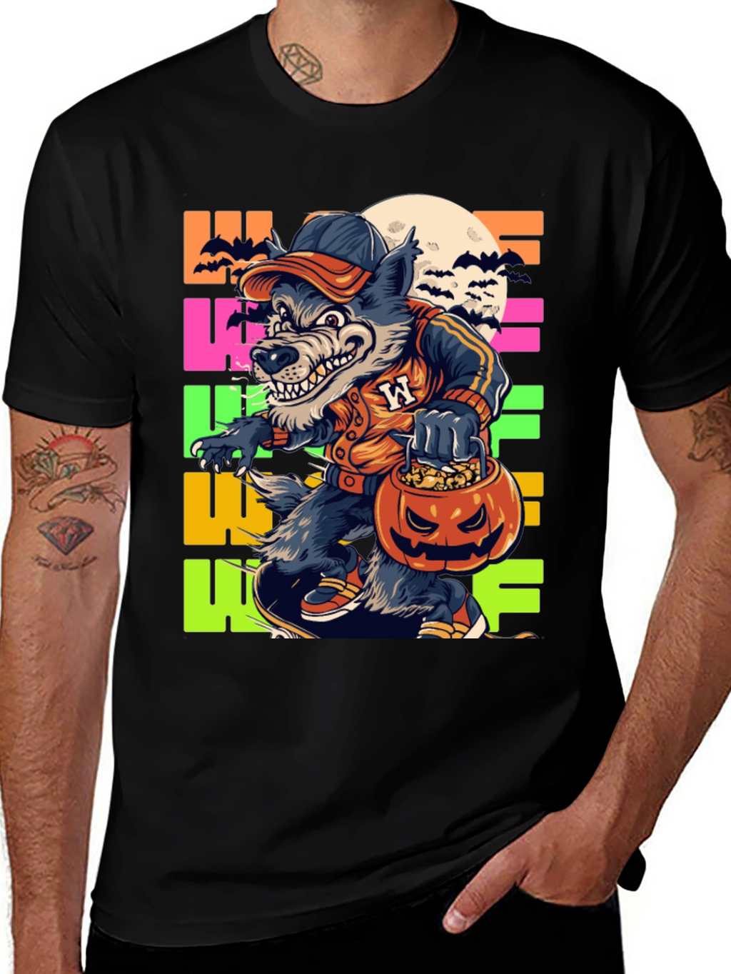 Halloween Wolf T-Shirt - Fun Graphic Tee
