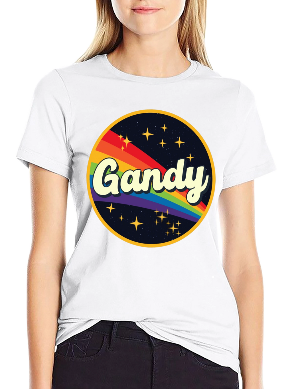 Retro Gandy Rainbow Graphic T-Shirt