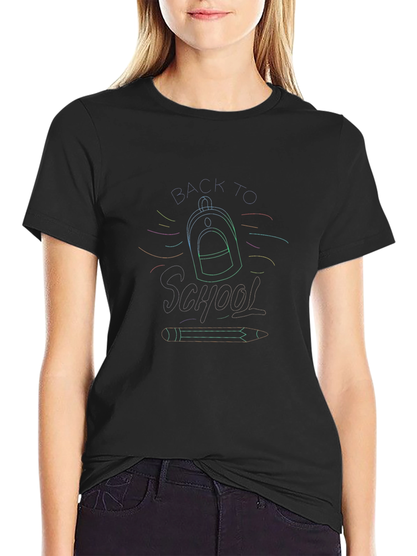 Back to School Graphic Black T-Shirt