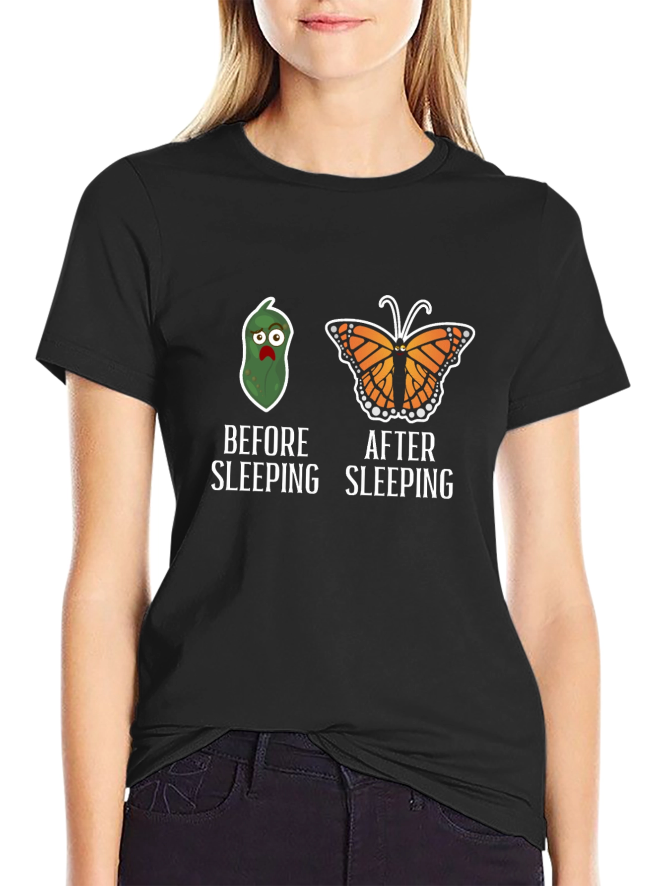 Before & After Sleeping Graphic Tee - Funny & Comfy