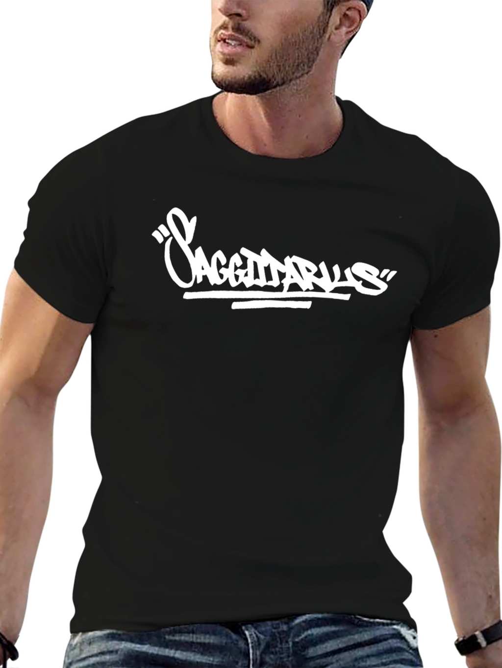 Sagittarius Graphic Tee - Black Cotton Blend