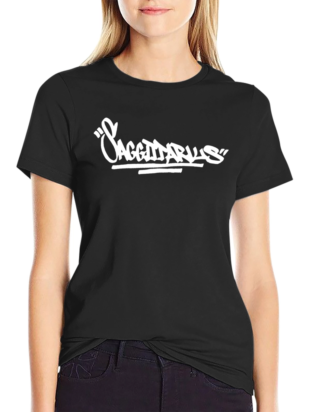 Sagittarius Graphic Tee - Black Cotton Blend