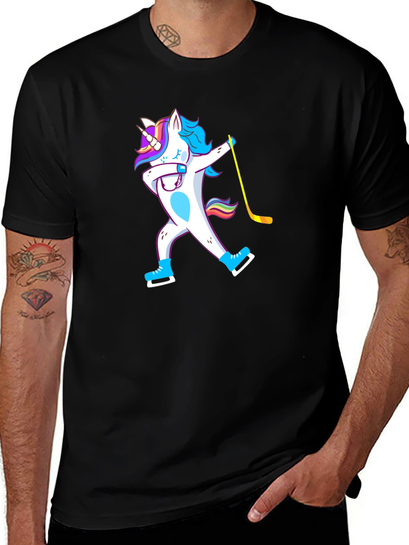 Unicorn Hockey Player T-Shirt Dab Dance Tee