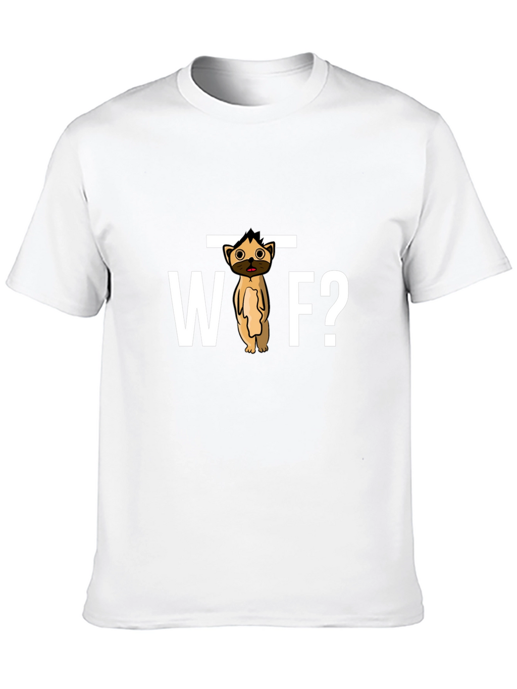 WTF Dog Cartoon Black Graphic Tee