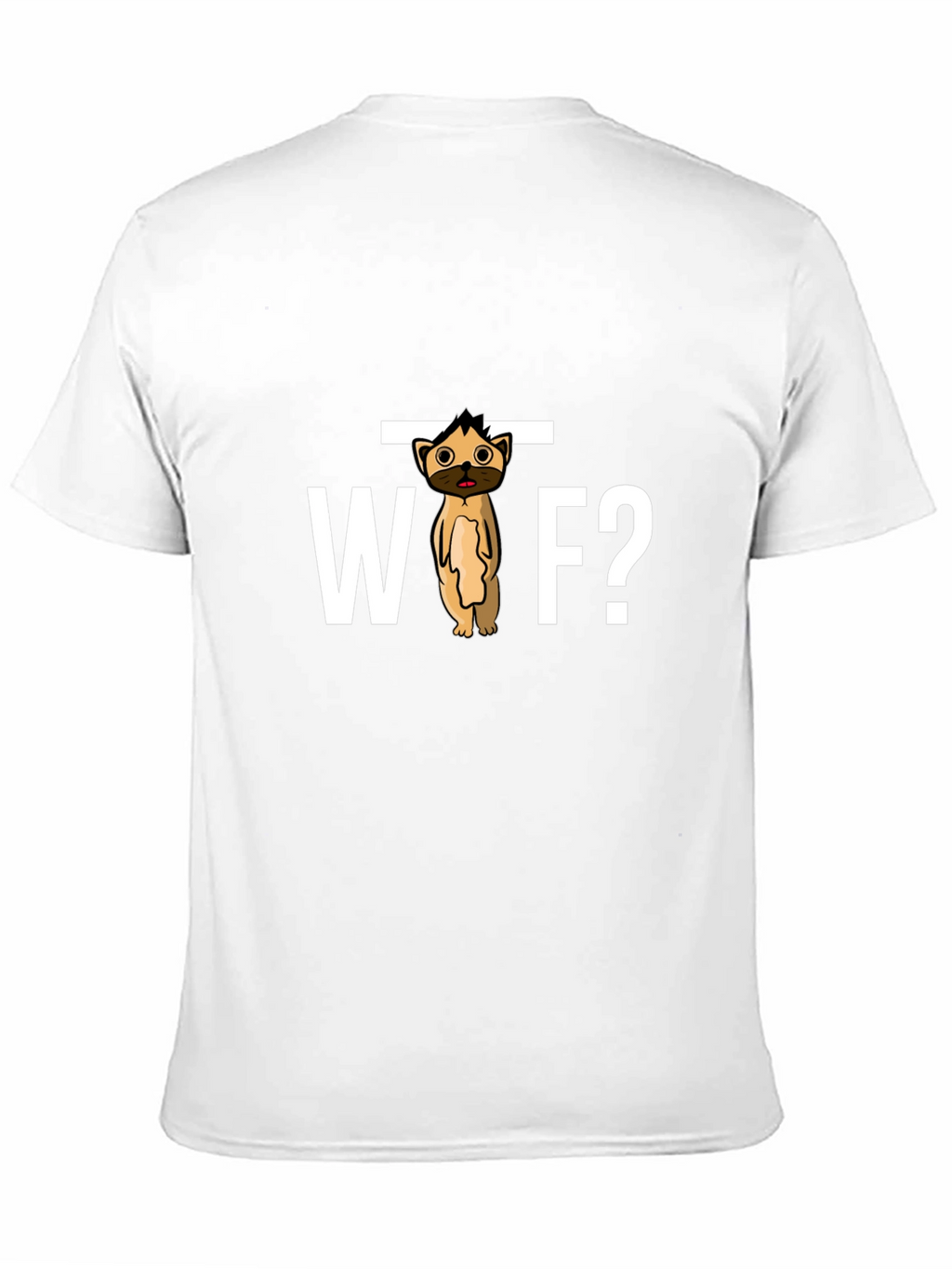 WTF Dog Cartoon Black Graphic Tee