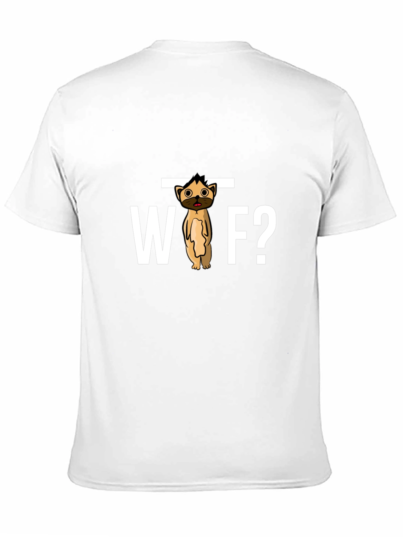 WTF Dog Cartoon Black Graphic Tee