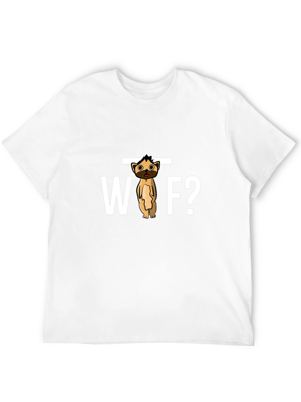 WTF Dog Cartoon Black Graphic Tee