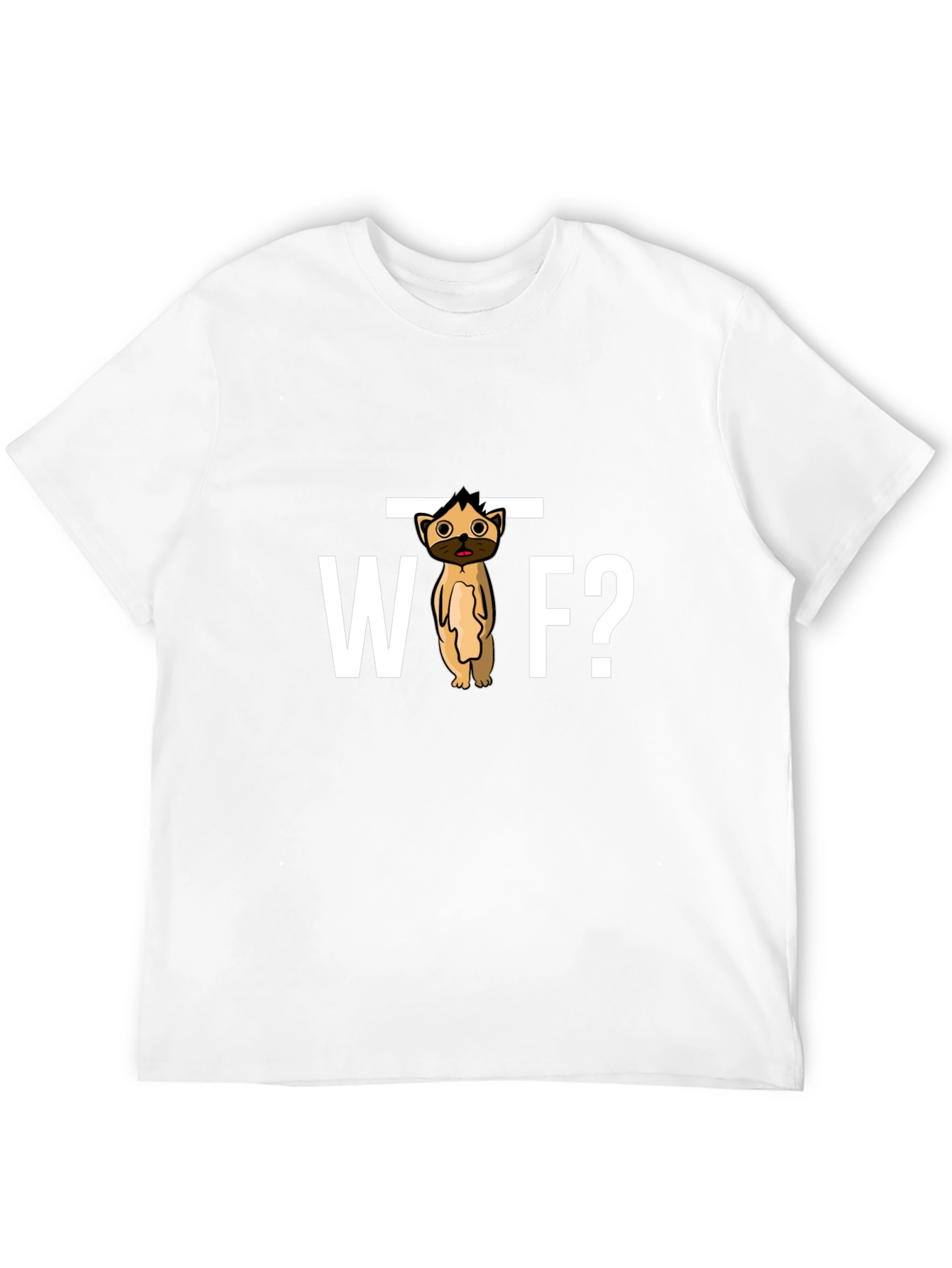 WTF Dog Cartoon Black Graphic Tee