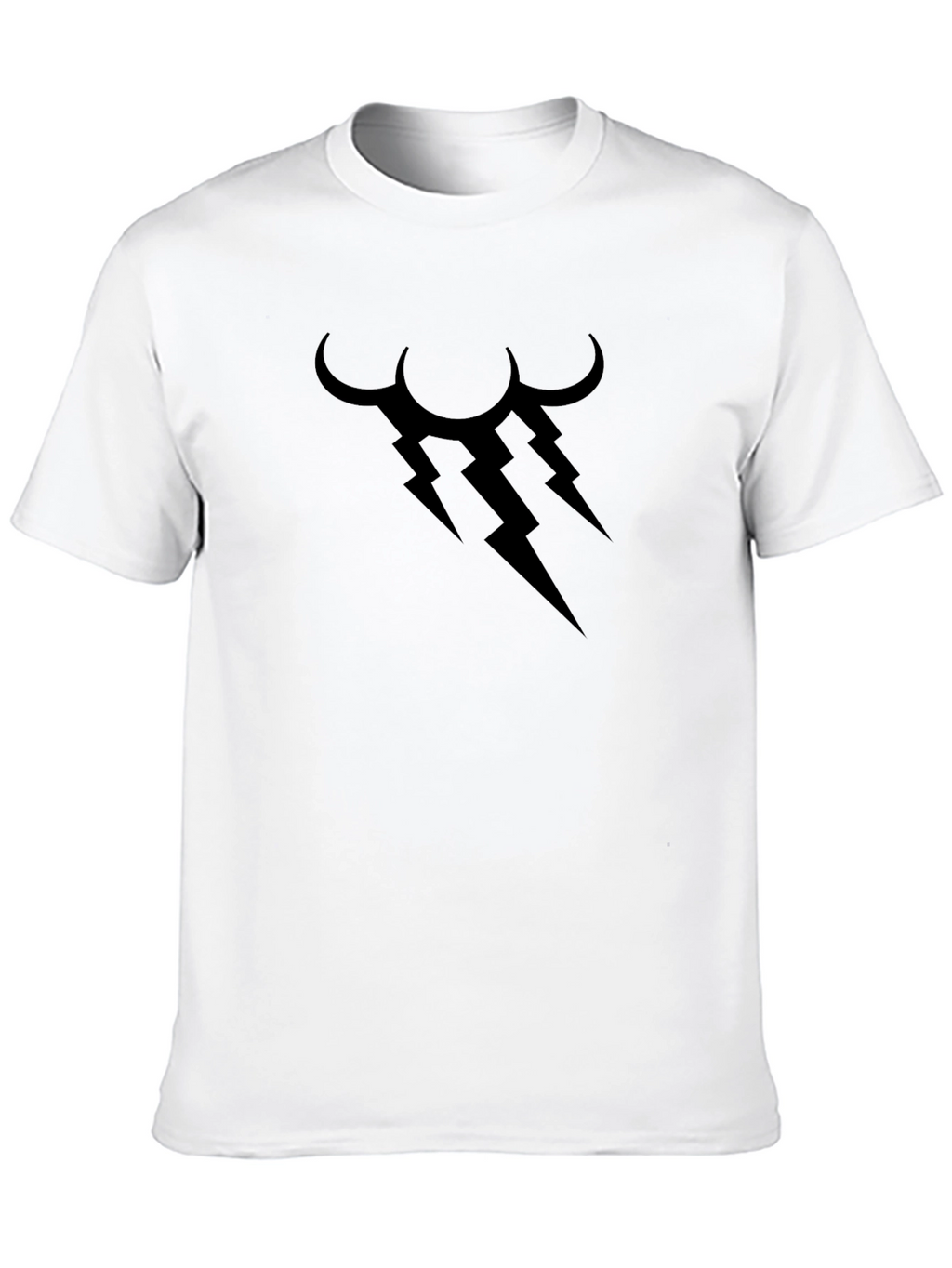 Black T-Shirt with Lightning Cloud Graphic